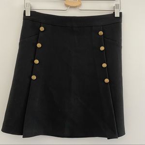 Black Skirt with Gold Button